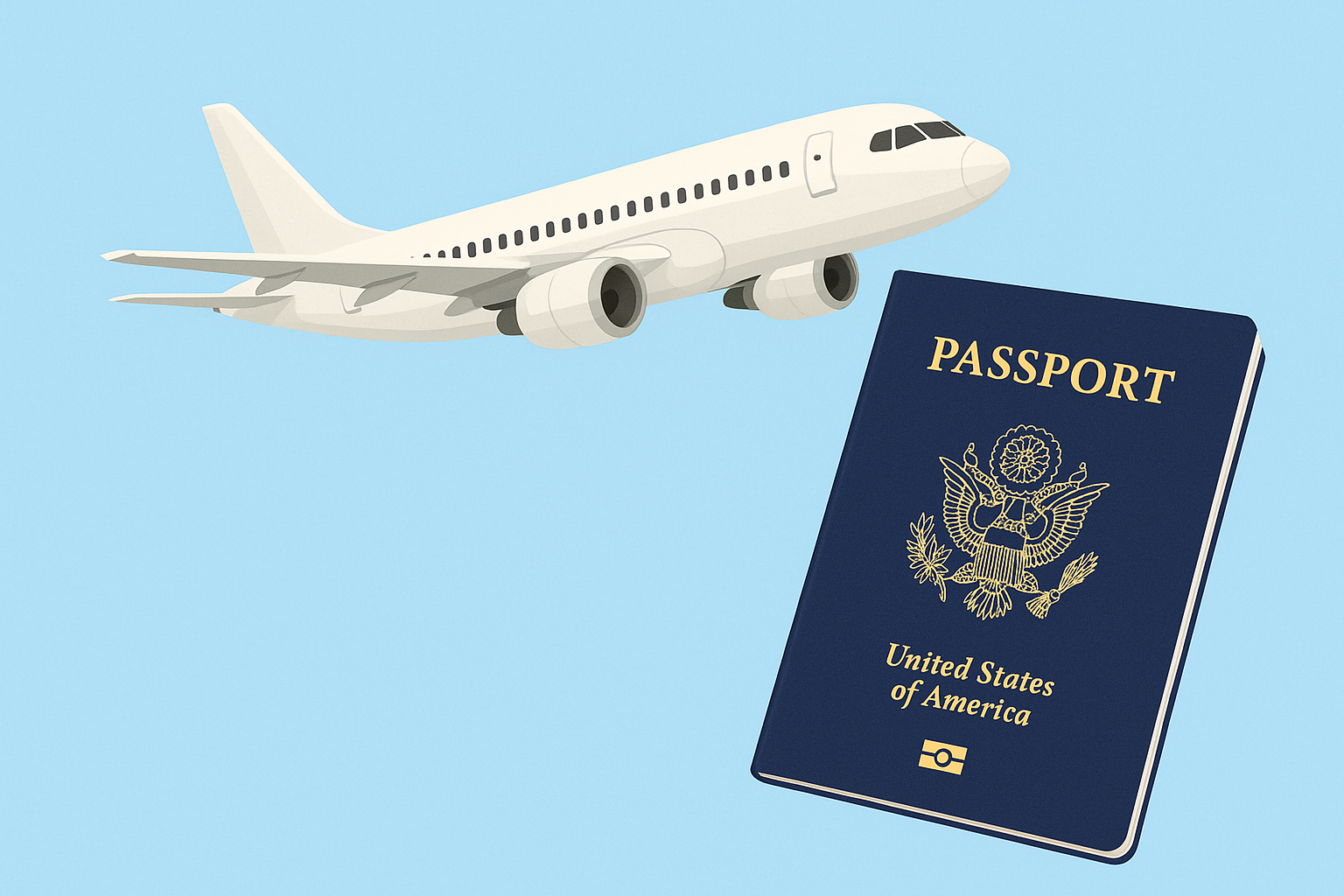 Airplane, passaport us