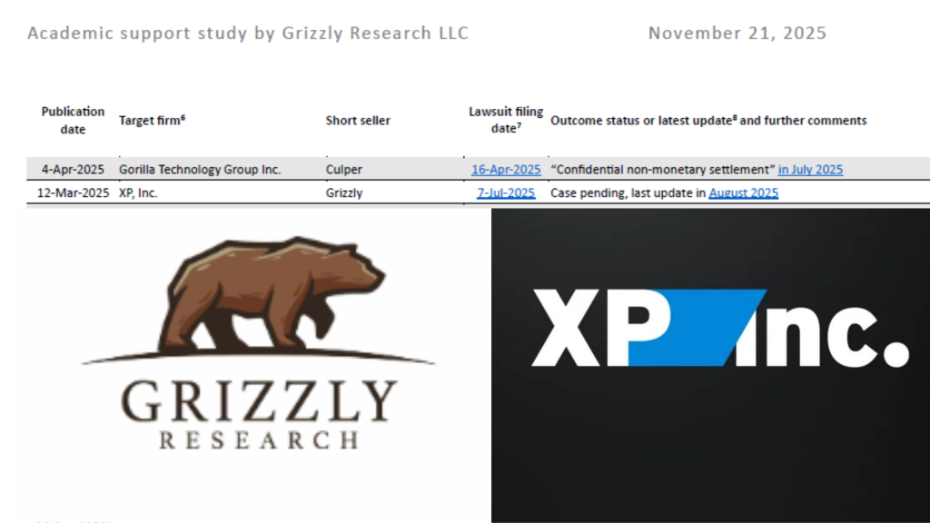 XP and Grizzly Clash Again After New Study Targets the Brazilian Platform