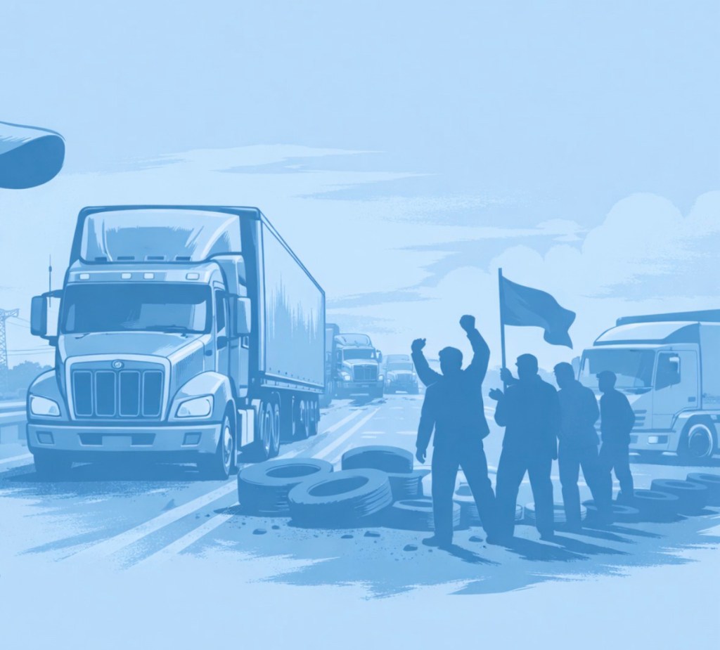 Freight under control, truckers on edge
